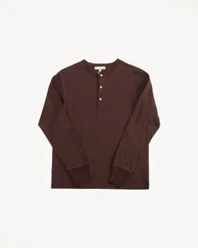206.19 - 7.2oz Loopwheeled Henley Classic Fit - Coffee