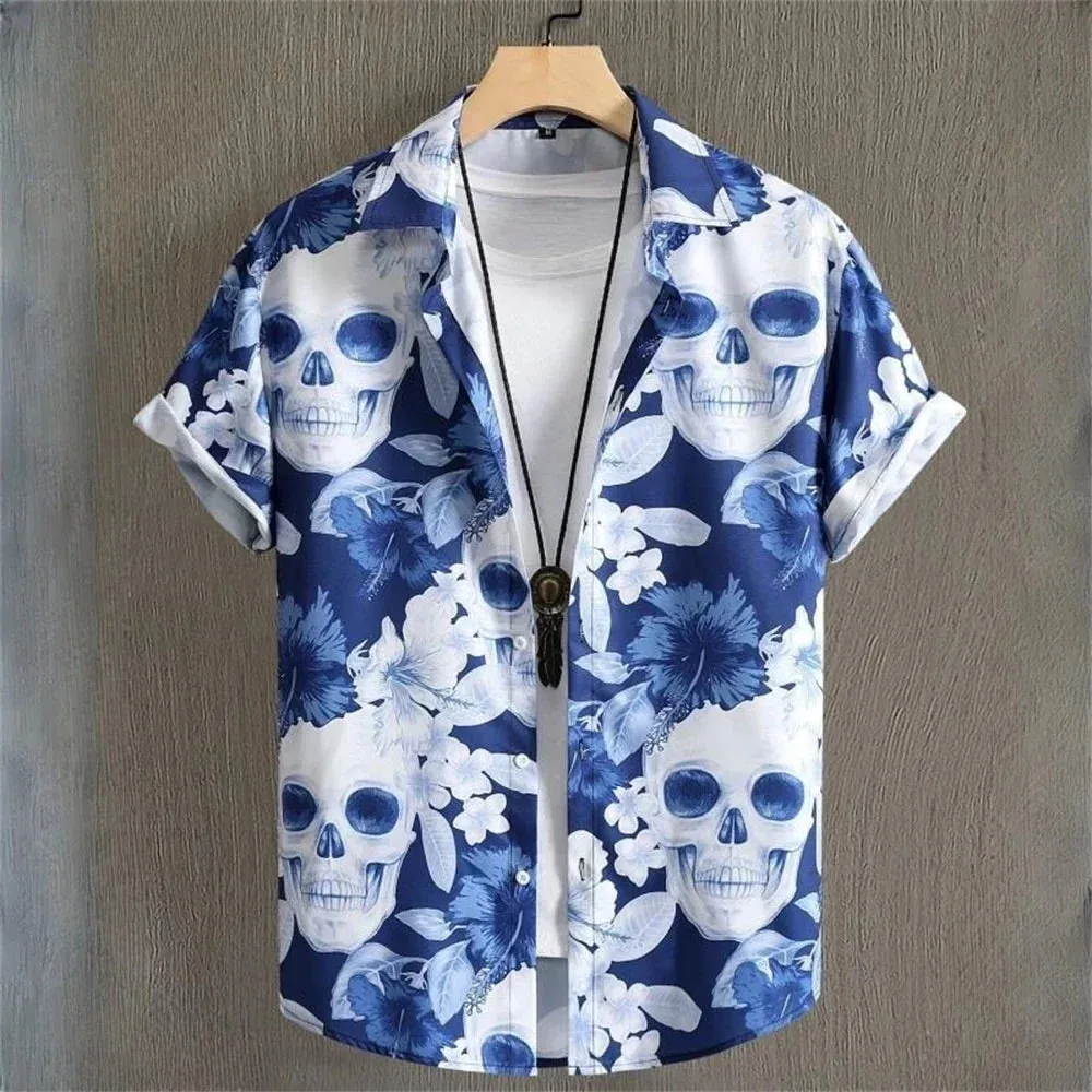 3D Printed Geometry Men's Shirts Loose Casual Fashion Button Short Sleeve Lapel Hawaiian Blouse Shirts for Men Summer Clothing