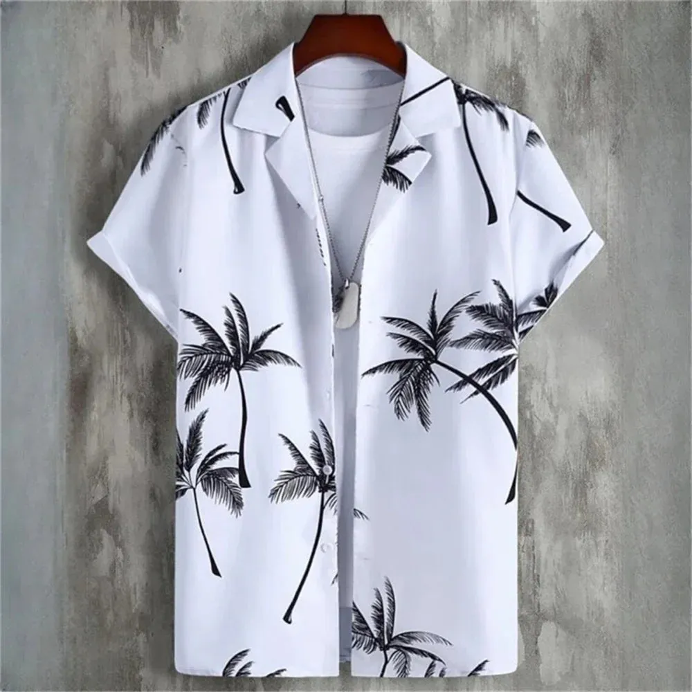 3D Printed Geometry Men's Shirts Loose Casual Fashion Button Short Sleeve Lapel Hawaiian Blouse Shirts for Men Summer Clothing