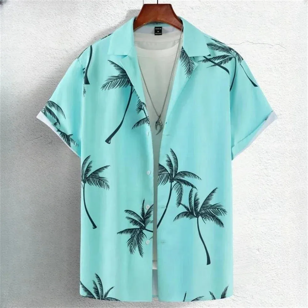 3D Printed Geometry Men's Shirts Loose Casual Fashion Button Short Sleeve Lapel Hawaiian Blouse Shirts for Men Summer Clothing