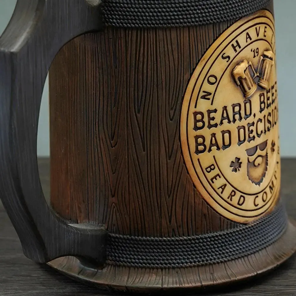 Beard, Beer and Bad Decisions No Shave Life Beer Tankard