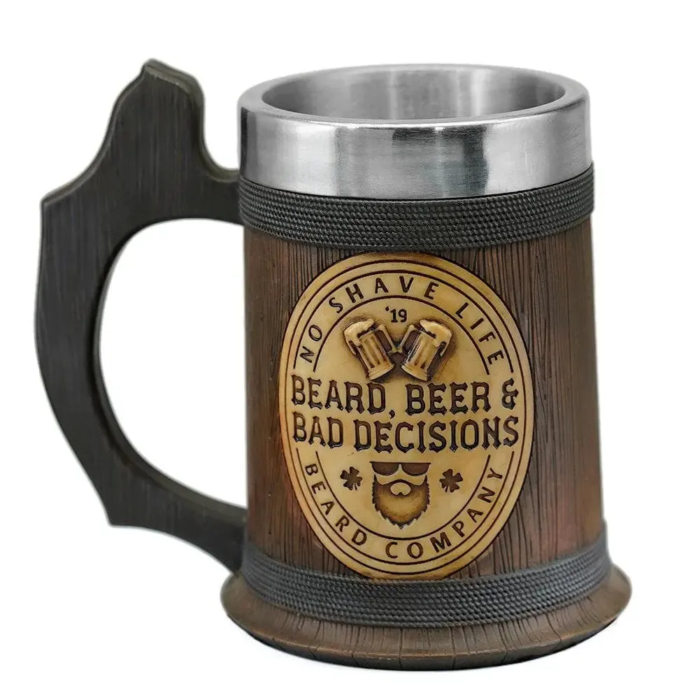 Beard, Beer and Bad Decisions No Shave Life Beer Tankard