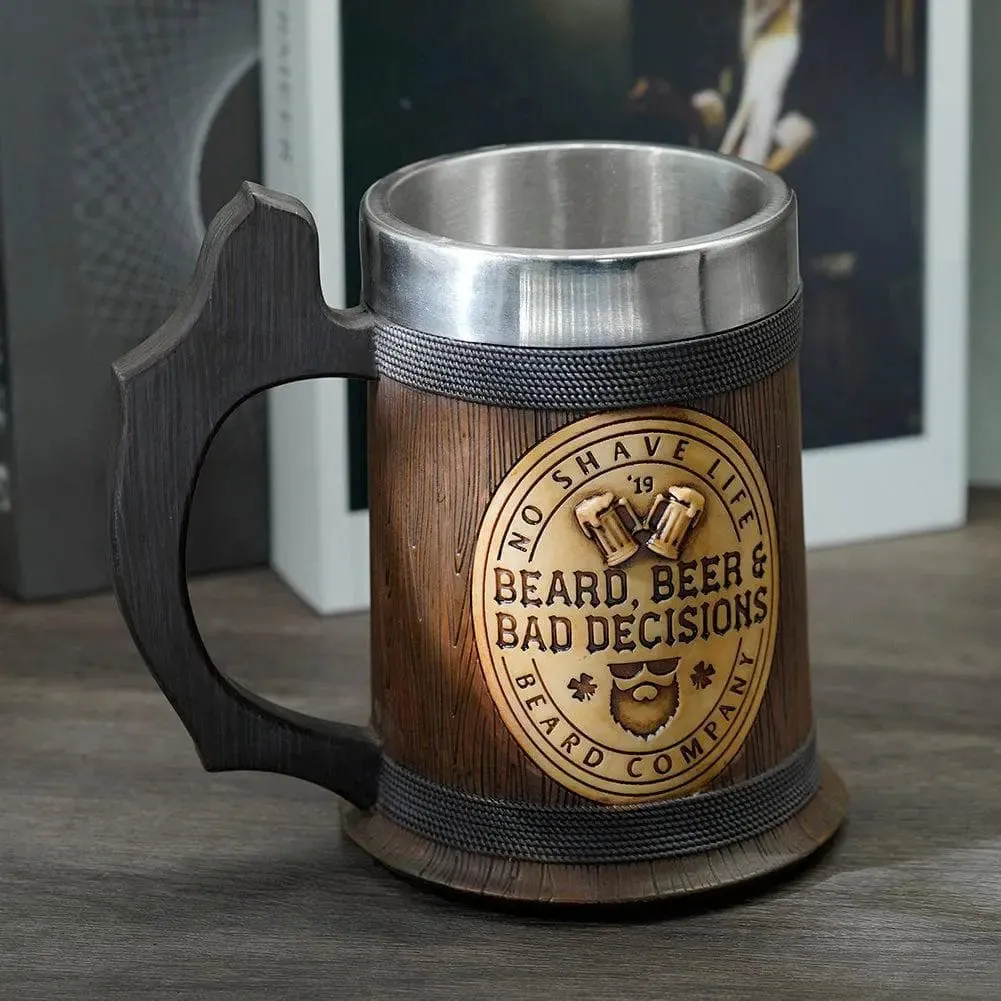 Beard, Beer and Bad Decisions No Shave Life Beer Tankard
