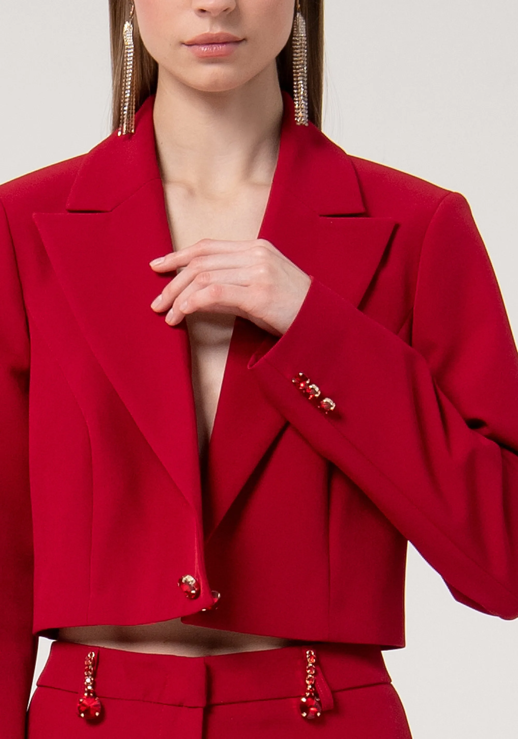 Blazer jacket cropped single breasted