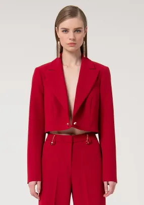 Blazer jacket cropped single breasted