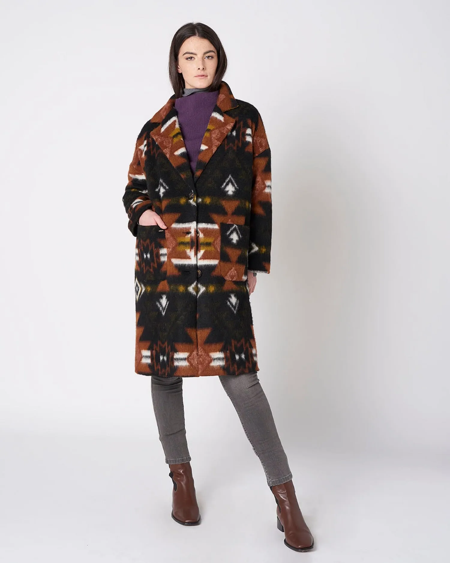 Country style long coat