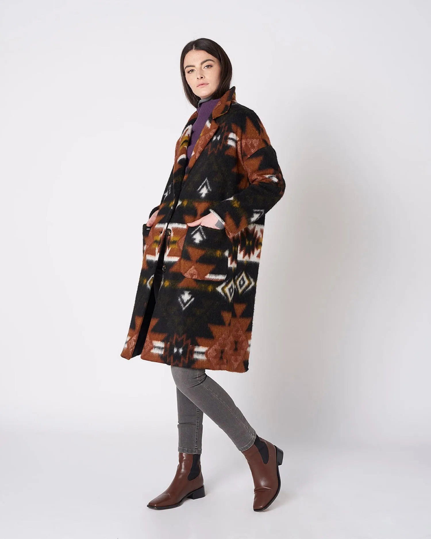 Country style long coat