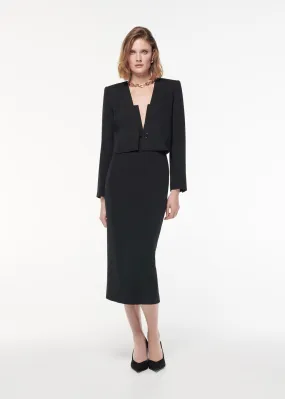 Cropped Wool Silk Jacket