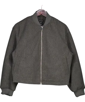 New Look Grey Flannel Bomber Jacket UK 10