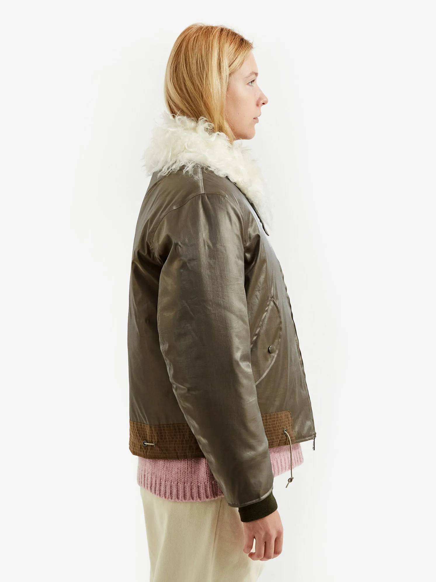 Our Legacy Glyptodon Bomber W - Army Green Shimmer Tech