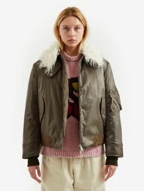 Our Legacy Glyptodon Bomber W - Army Green Shimmer Tech