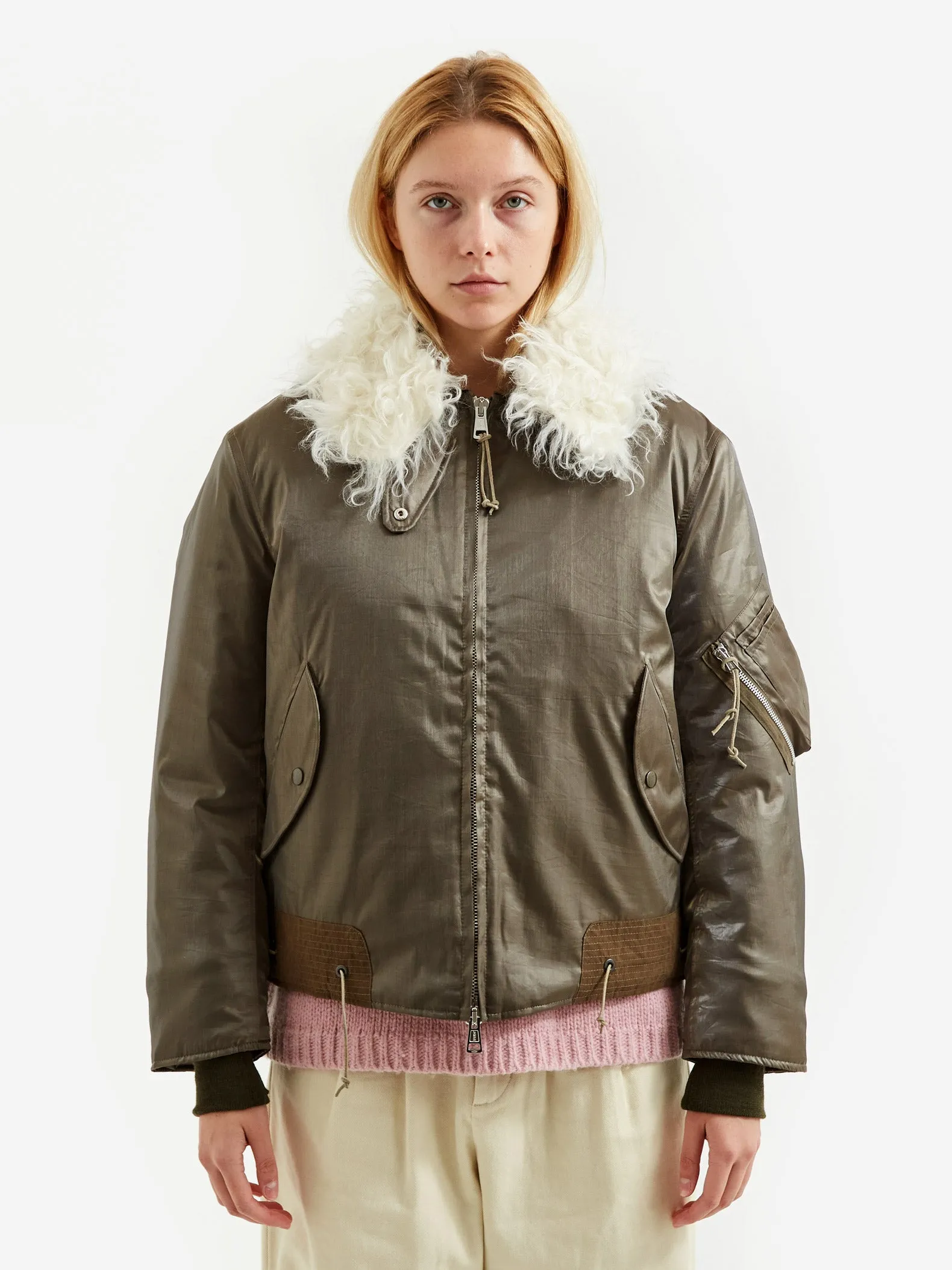 Our Legacy Glyptodon Bomber W - Army Green Shimmer Tech