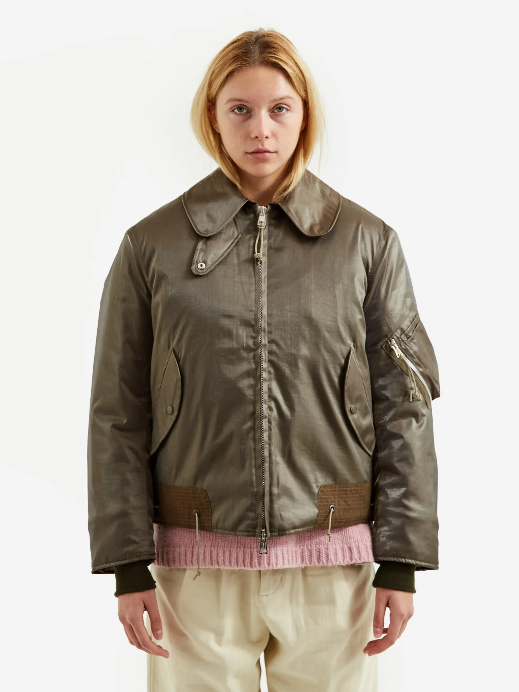 Our Legacy Glyptodon Bomber W - Army Green Shimmer Tech