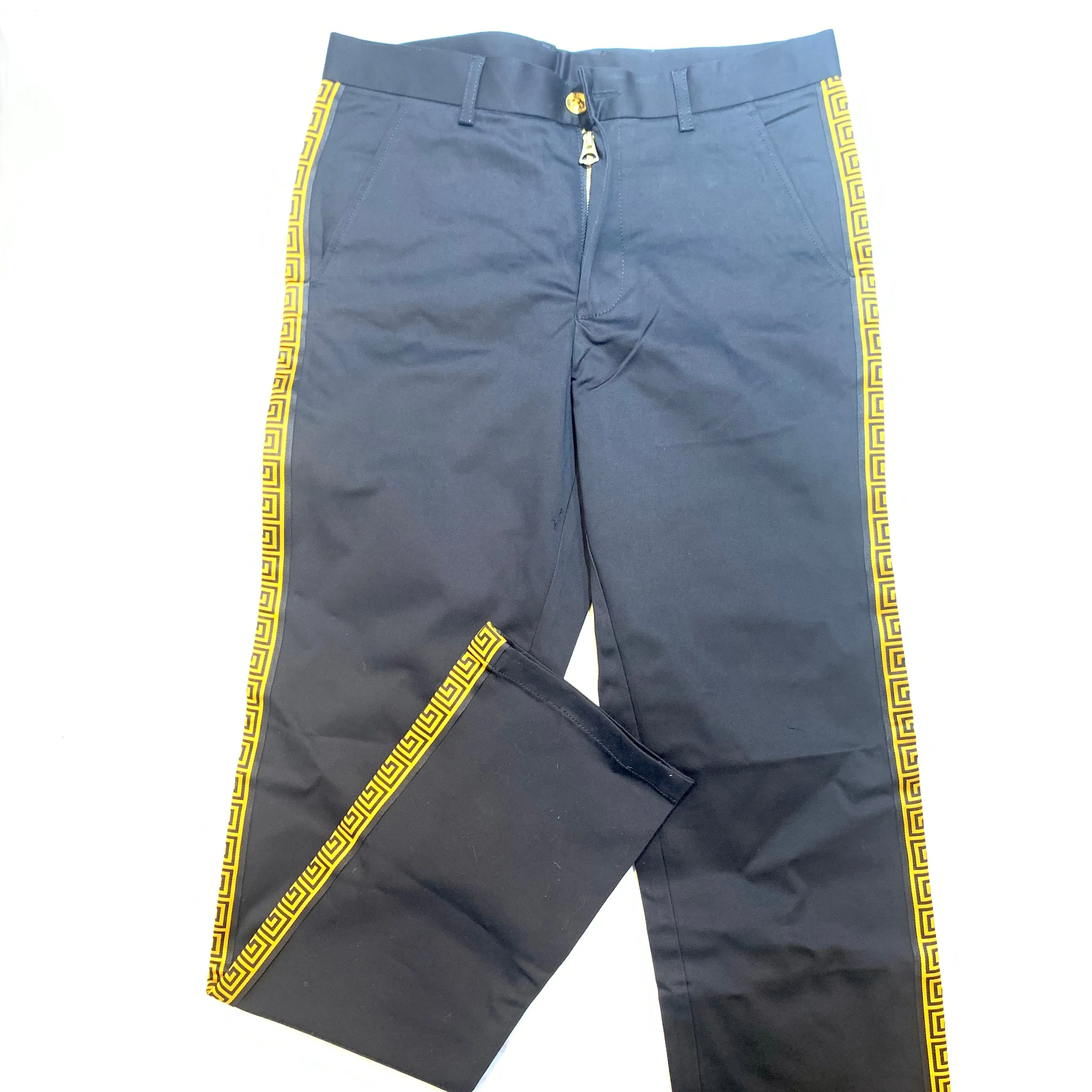 Prestige Black Gold Greek Key High-end Pants