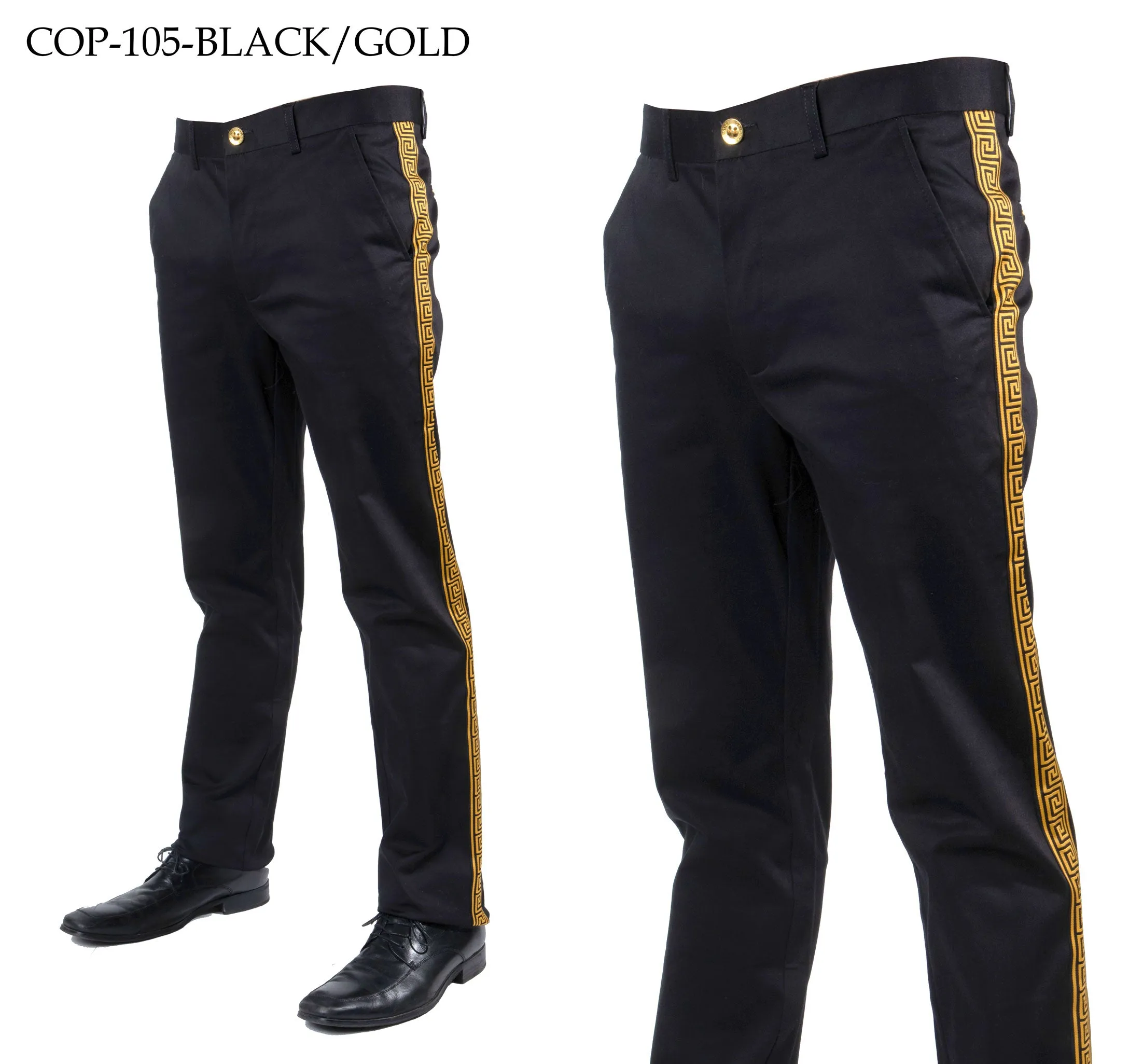 Prestige Black Gold Greek Key High-end Pants