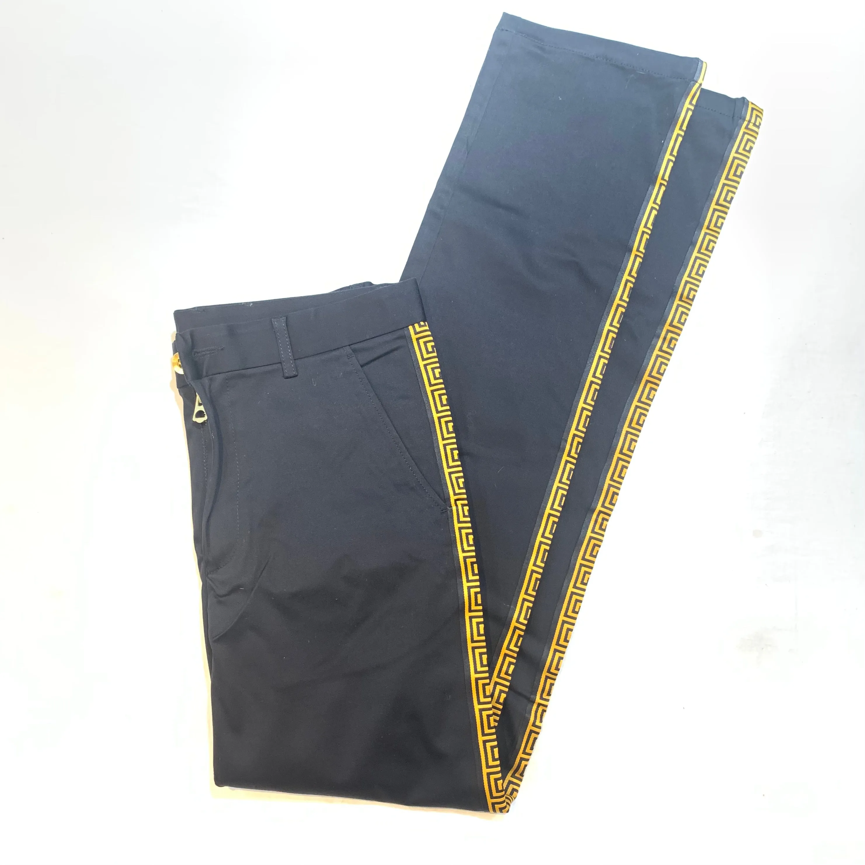 Prestige Black Gold Greek Key High-end Pants