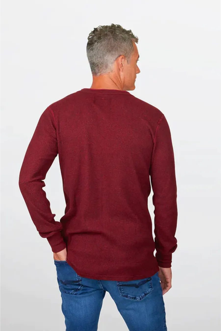 Stanfields Men's Henley Long Sleeve -50C/50P
