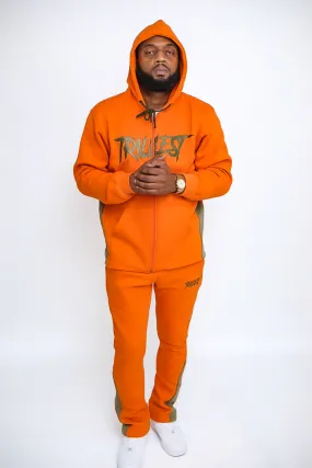 Trillest Zip Up Hoodie - Orange\Green